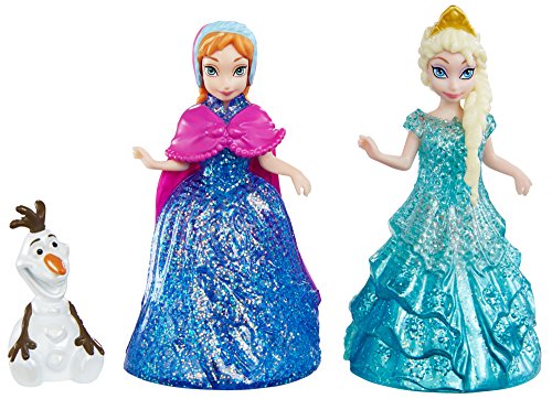 disney frozen glitter glider anna, elsa and olaf doll set